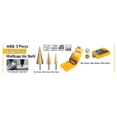 HSS KADEMELİ MATKAP UCU SETİ 4- 12/4-20/4-32 MM