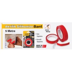 ÇİFT TARAFLI AKRİLİK SİLİKONİZE BANT 15MM*5MT