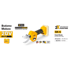 SGS 5556B AKÜLÜ BUDAMA MAKASI 20 V KÖMÜRSÜZ