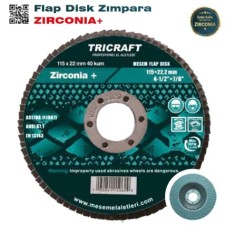 TRICRAFT 0225 FLAP DİSK ZIMPARA ZIRCONIA+ 115 X 22 X 60 MM