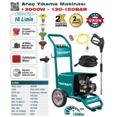 TRICRAFT 7004 ARAÇ YIKAMA MAKİNASI 3000W - 130-150BAR