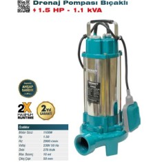 TRICRAFT 7061 DRENAJ POMPASI BIÇAKLI 1.5 HP - 1.1 KVA