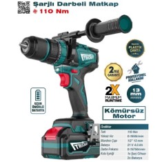 TRICRAFT 7304 ŞARJLI DARBELİ MATKAP 110 NM