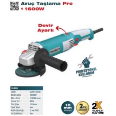 TRICRAFT 7121 AVUÇ TAŞLAMA PRO 1600W